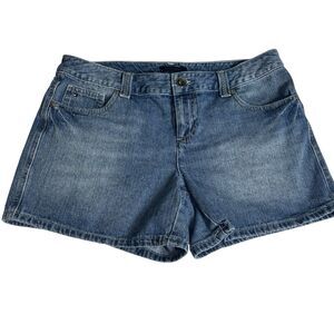 Tommy Hilfiger Womens Classic High Rise Med Wash Back Flap Pocket Shorts 10